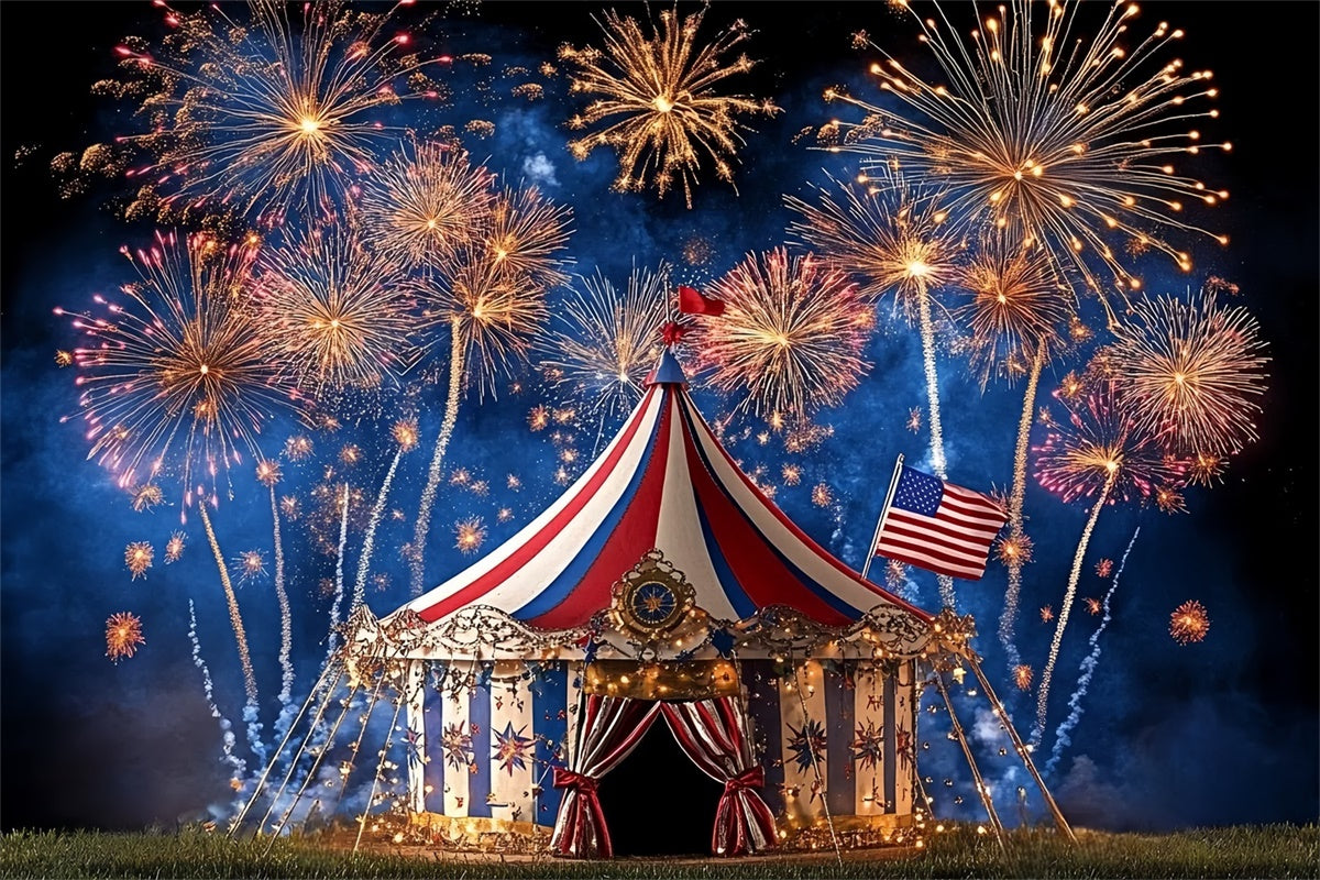 4th of July Fireworks Photo Backdrop Fireworks Circus Backdrop CSH6-28