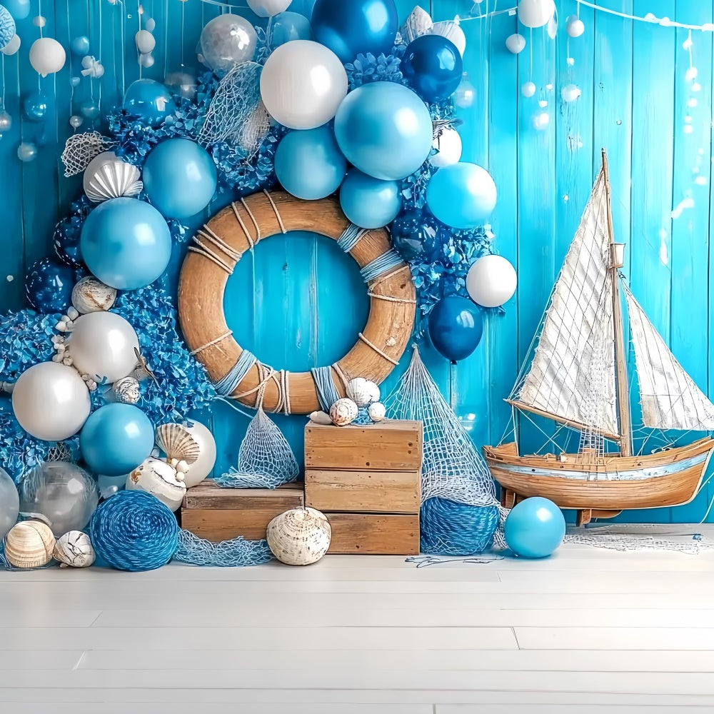 Cake Photography Backdrops Nautical Dreams Balloon Backdrop CSH6-298