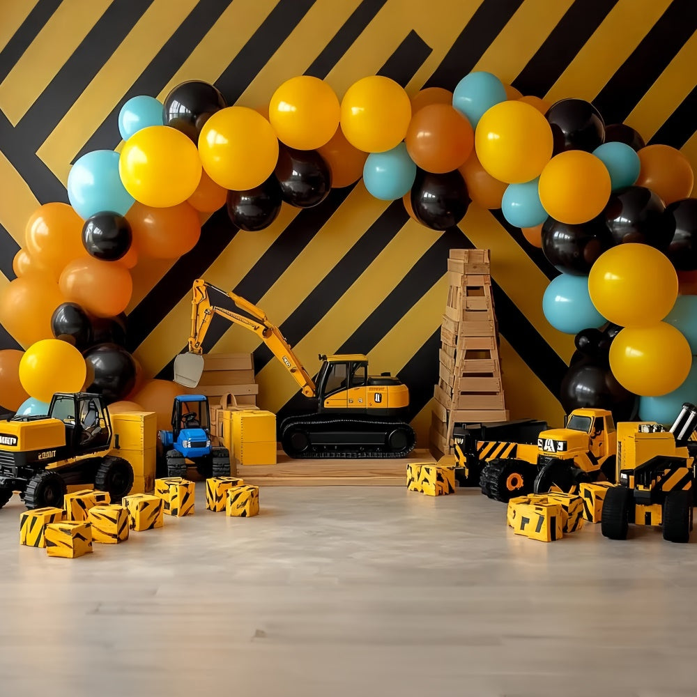 Cake Smash Backdrop Boy Construction Fun Party Backdrop CSH6-299