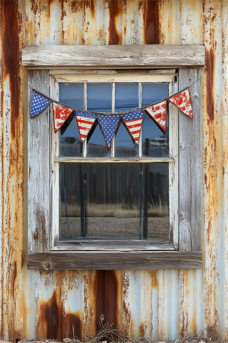 4th of July Backdrop Photography Window Flag Decor Backdrop CSH6-3