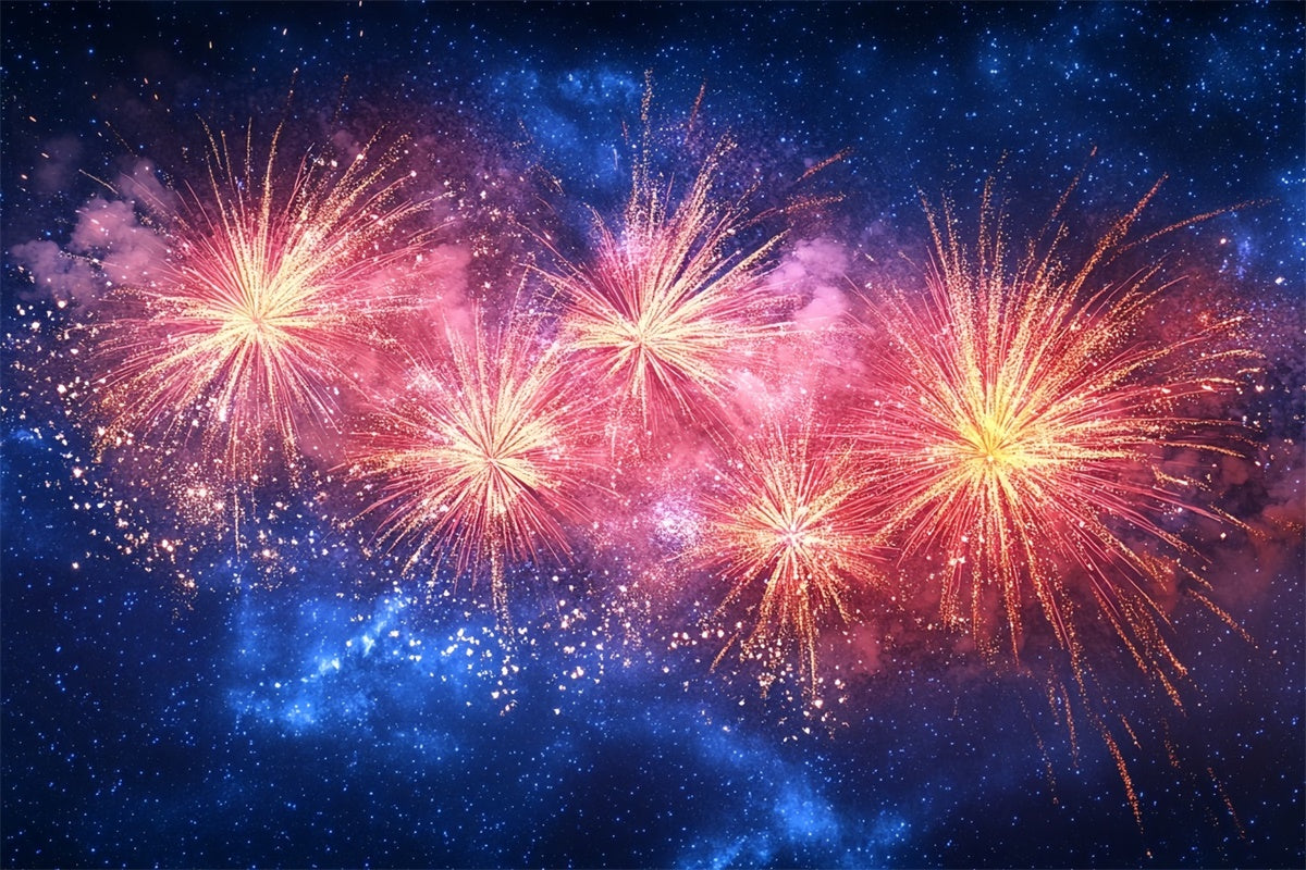 4th of July Fireworks Backdrop Starlit Firework Burst Backdrop CSH6-30