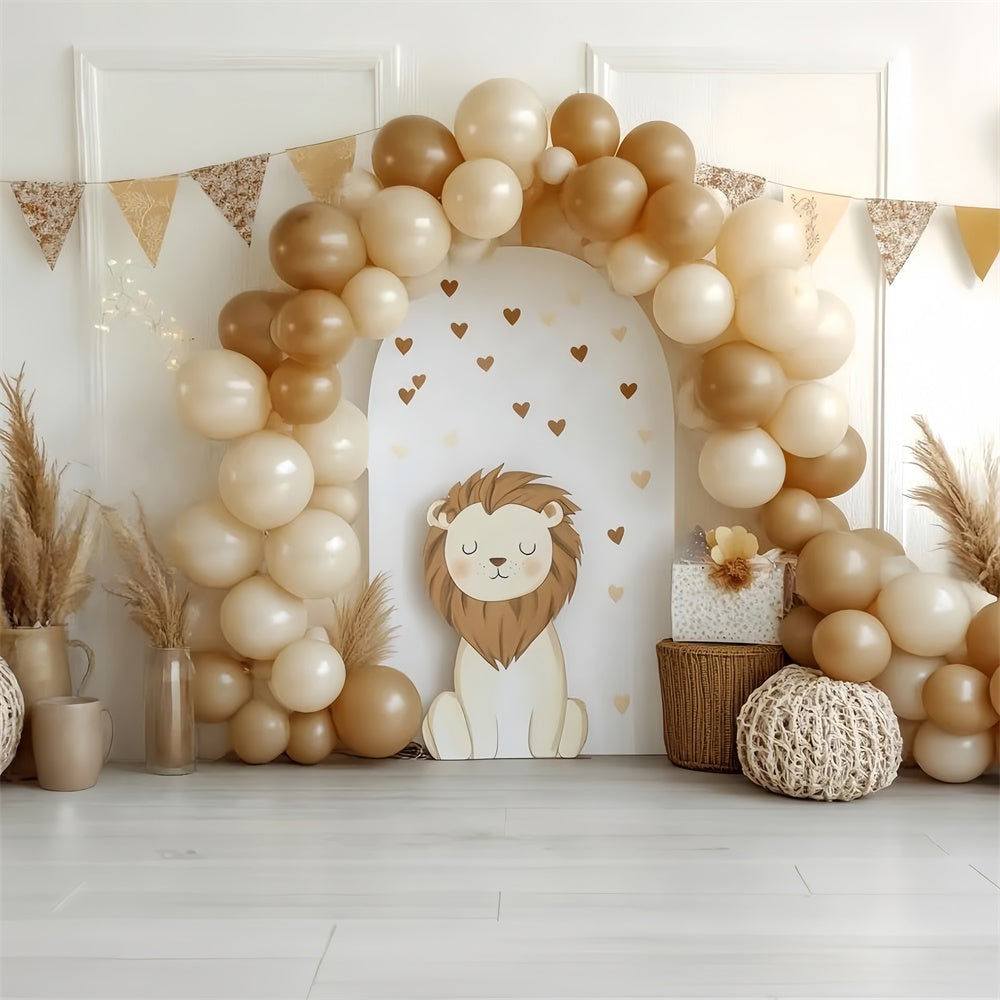 Smash Cake Backdrop Little Lion Balloon Arch Backdrop CSH6-302