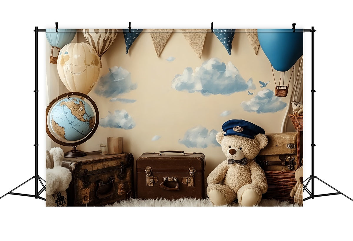Cake Smash Backdrops Hot Air Adventure Bear Backdrop CSH6-305