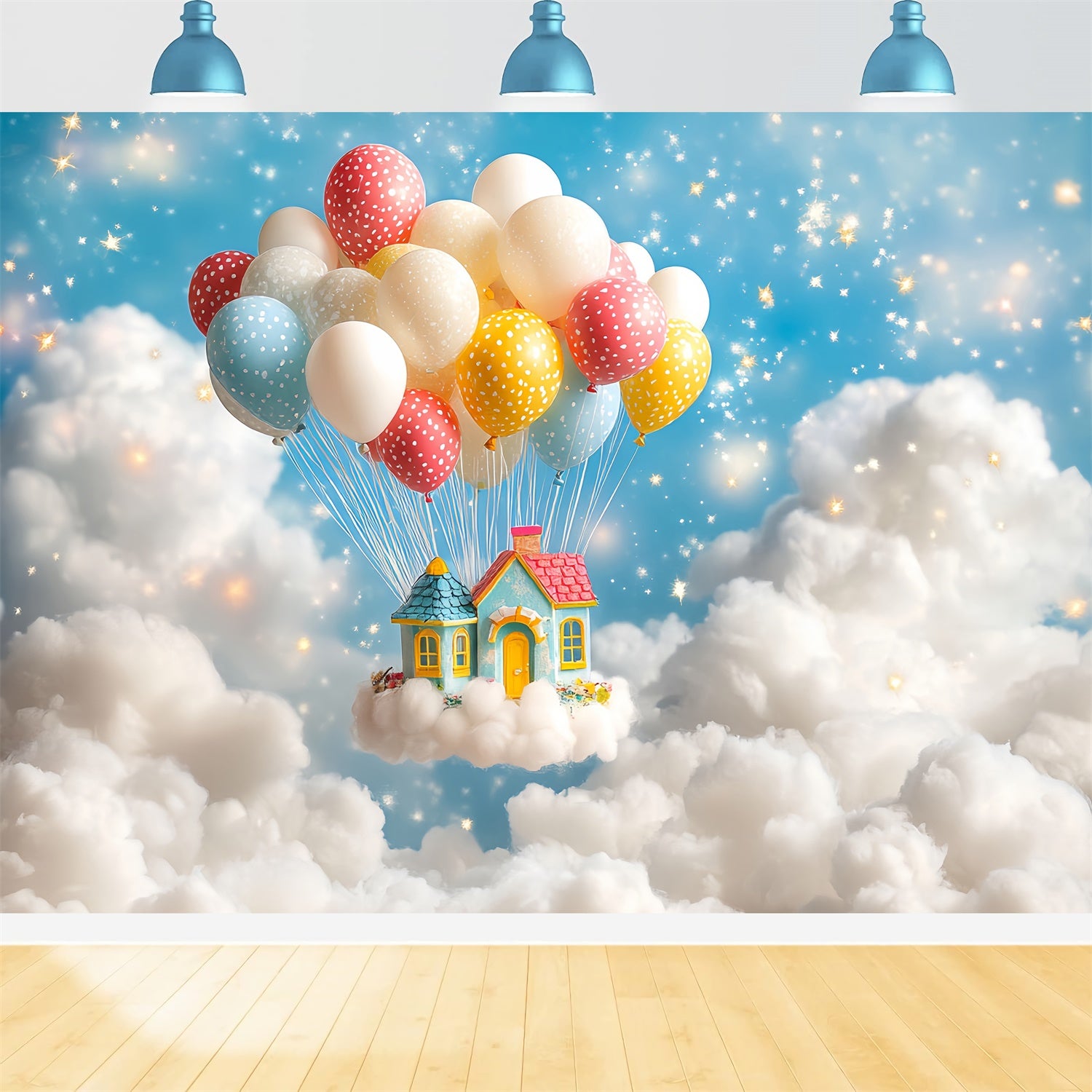 Backdrop For Birthday Balloon Cloud Fantasy Backdrop CSH6-306