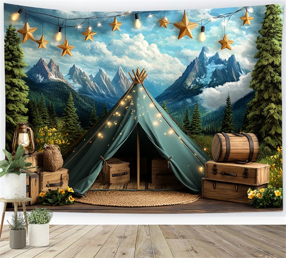Cake Smash Backdrop Starry Mountain Camp Backdrop CSH6-308