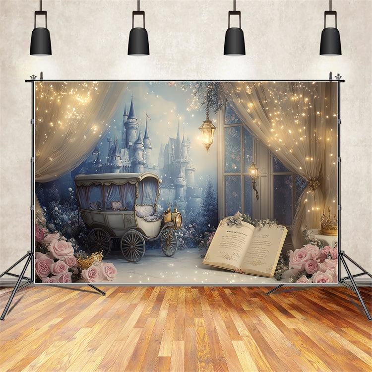 Cake Smash Backdrop Girl Royal Carriage Castle Backdrop CSH6-309