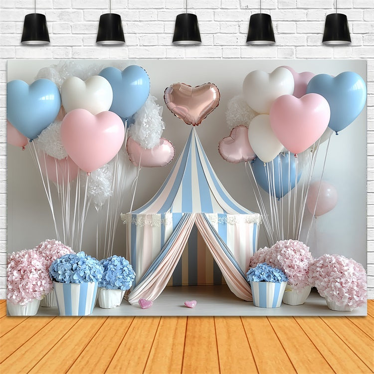 Cake Smash Photography Backdrop Heart Balloon Tent Backdrop CSH6-323