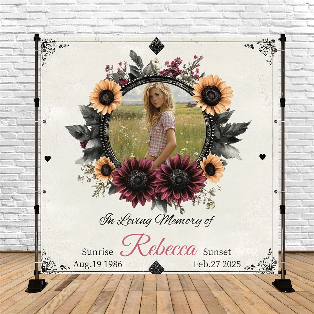 Memorial Backdrop Ideas Country Bloom Goodbye Custom Backdrop CSH6-367