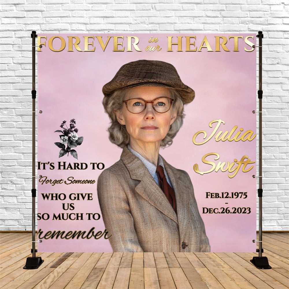 Memorial Backdrop Gentle Wisdom Farewell Personalized Backdrop CSH6-370