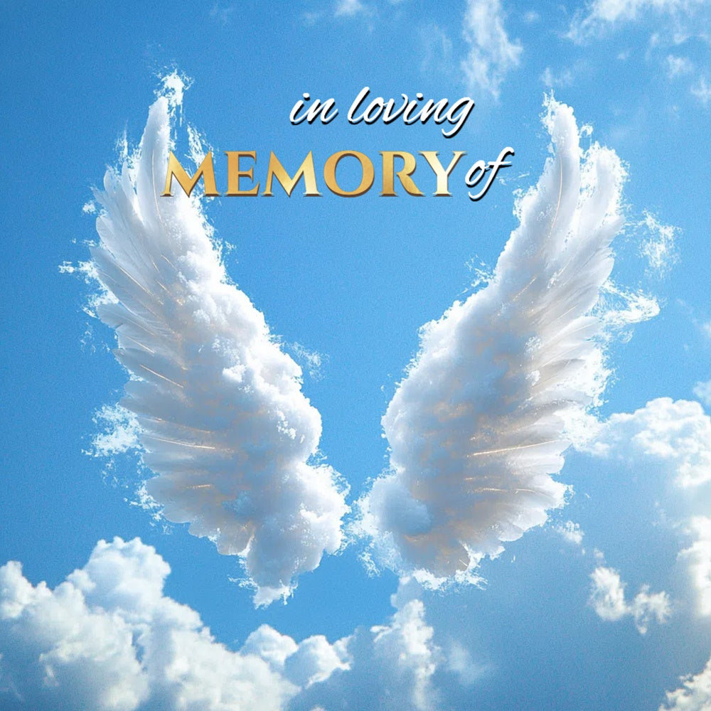 Memorial Backdrop Ideas Cloud Angel Wings Custom Backdrop CSH6-380