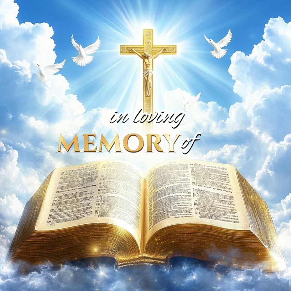 Memorial Backdrop Ideas Bible Glory Cross Customized Backdrop CSH6-384