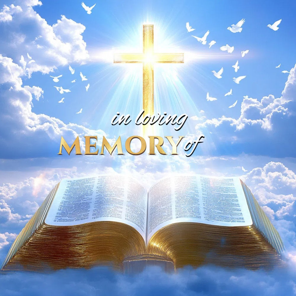 Memorial Backdrop Eternal Grace Cross Personalized Backdrop CSH6-385