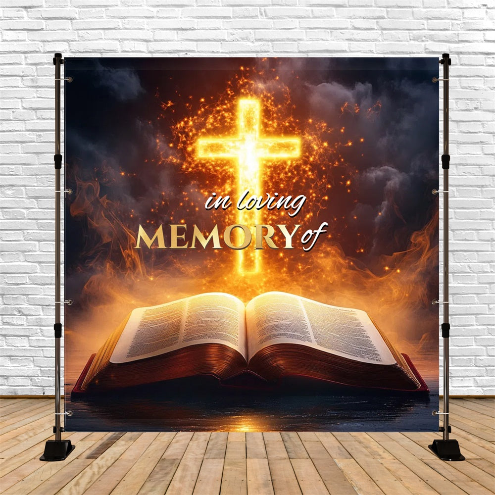 Memorial Backdrop Ideas Burning Light Faith Custom Backdrop CSH6-388
