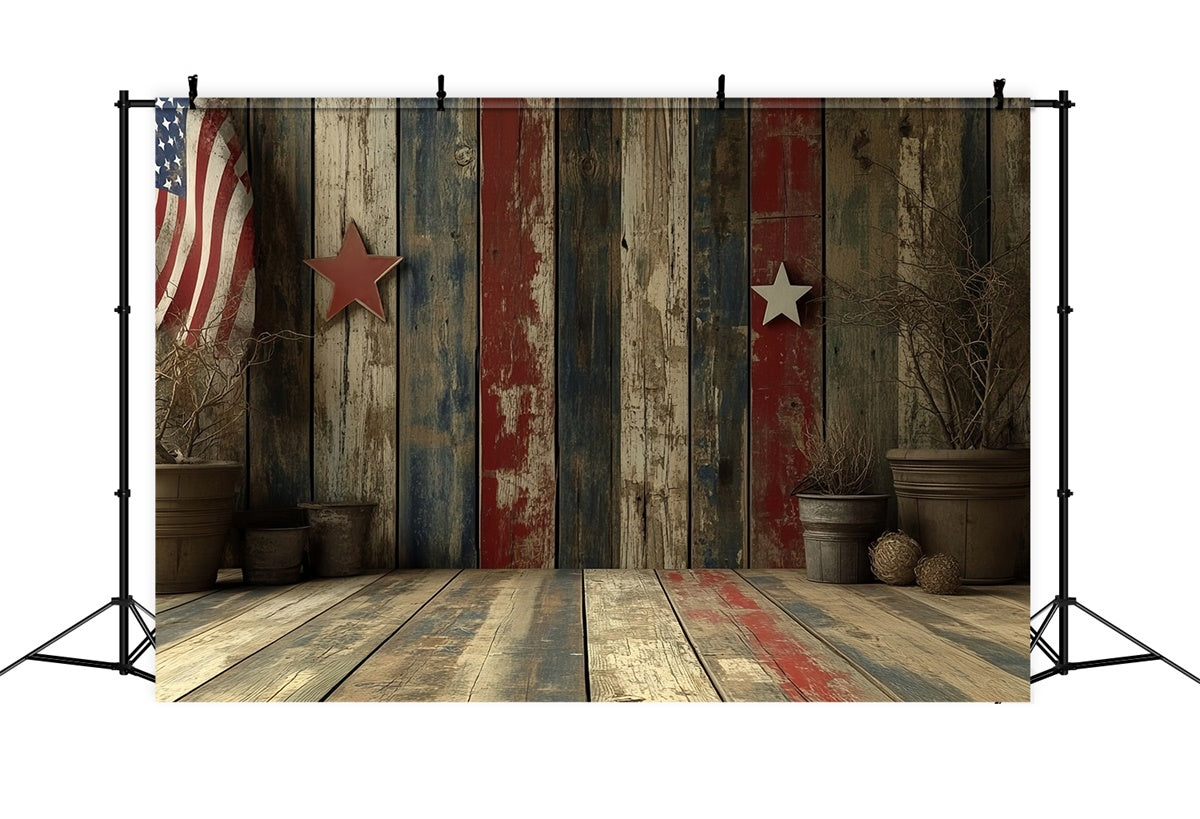 4th of July Backdrop Distressed Americana Style Backdrop CSH6-39