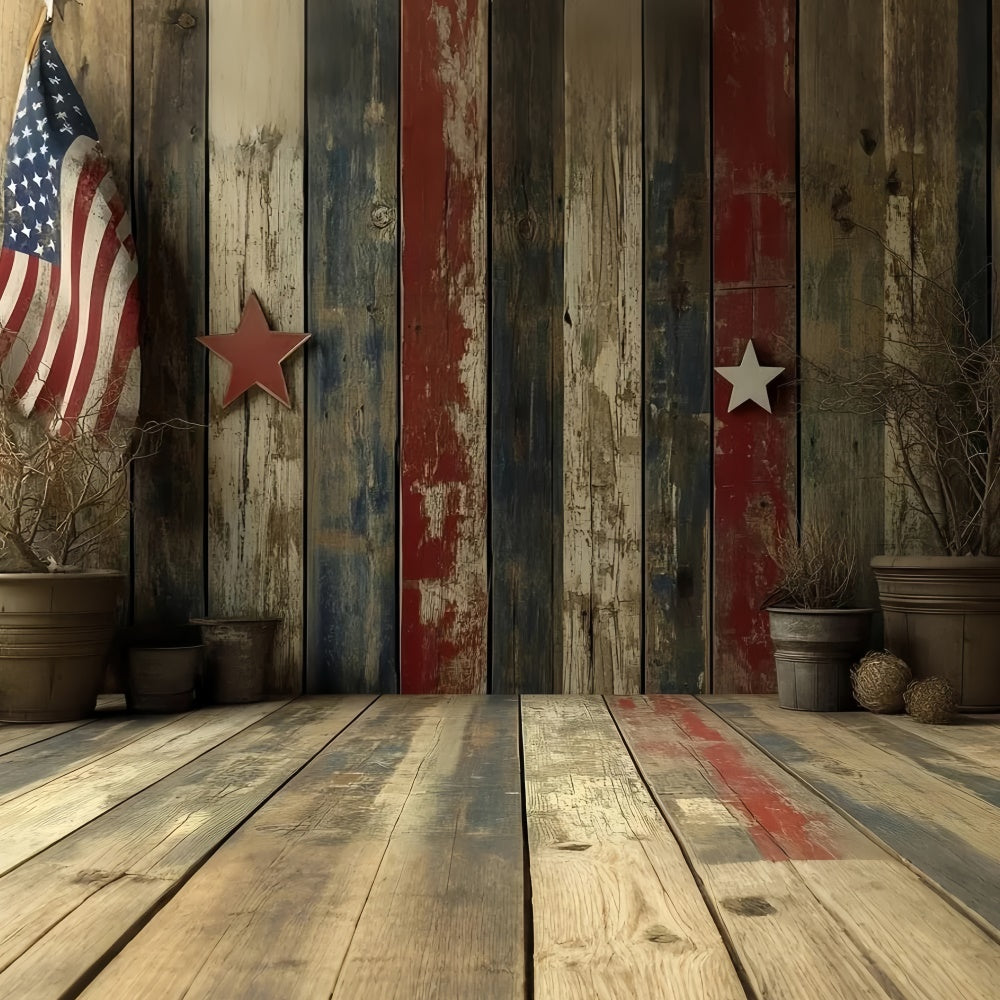 4th of July Backdrop Distressed Americana Style Backdrop CSH6-39