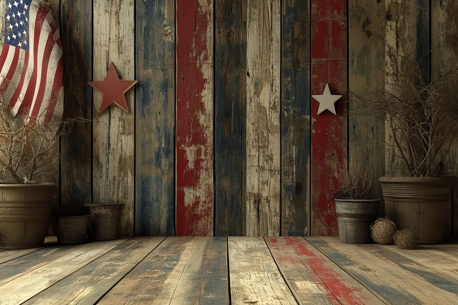 4th of July Backdrop Distressed Americana Style Backdrop CSH6-39