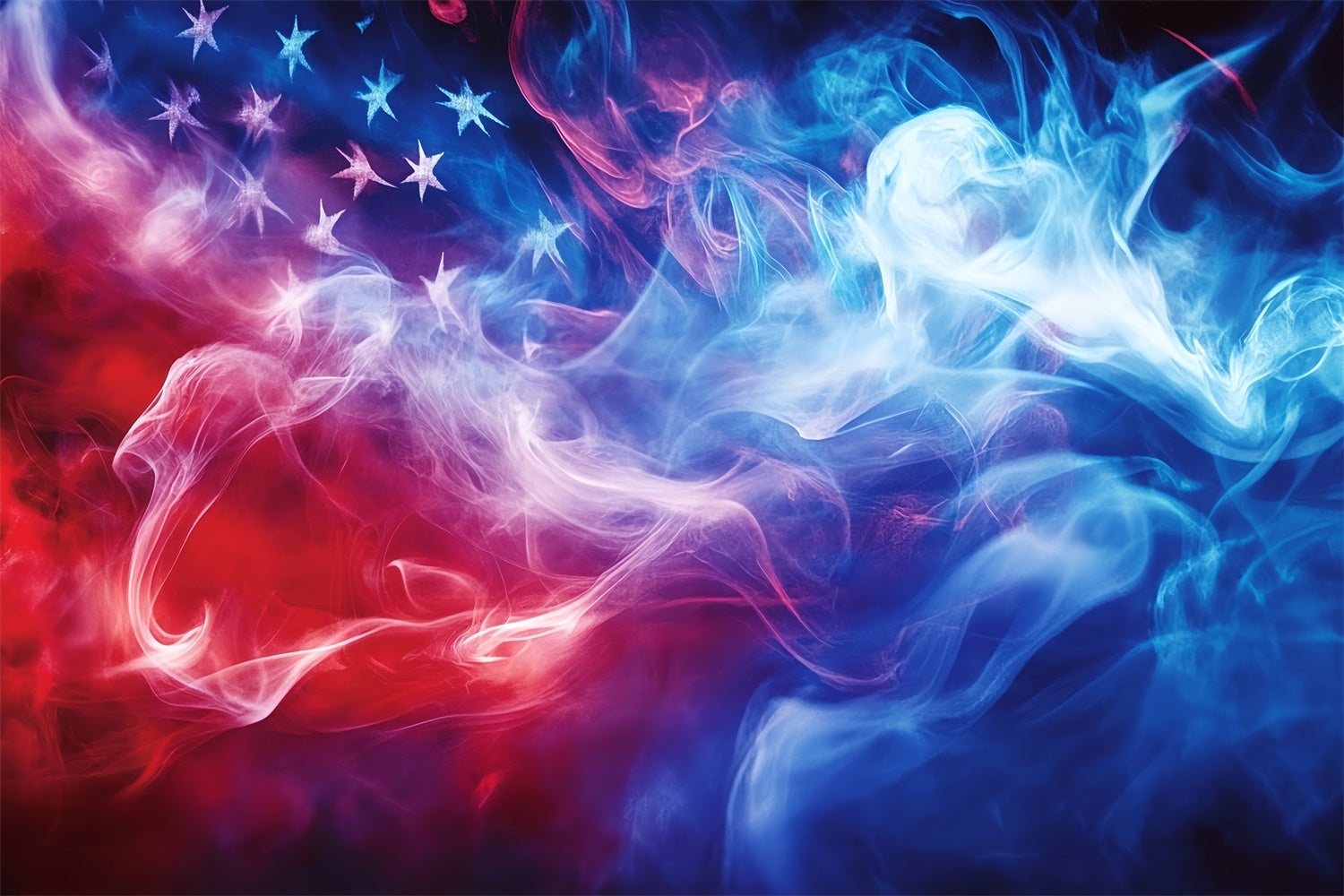 4th of July Photography Backdrops Abstract Stars Smoke Backdrop CSH6-46
