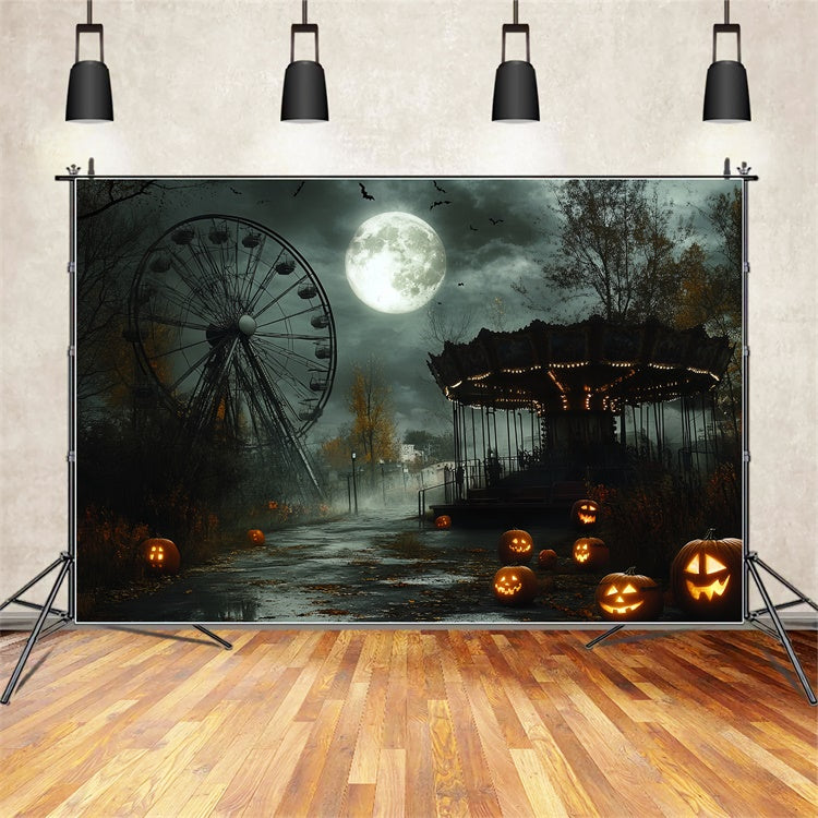 Halloween Photography Backdrops Spooky Pumpkin Park Backdrop CSH6-68