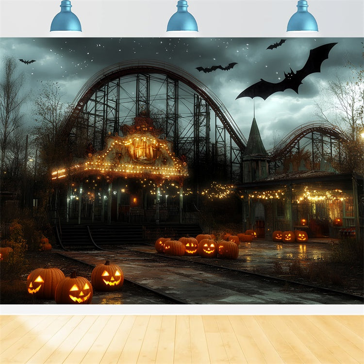 Halloween Photo Backdrops Haunted Lights Carnival Backdrop CSH6-69