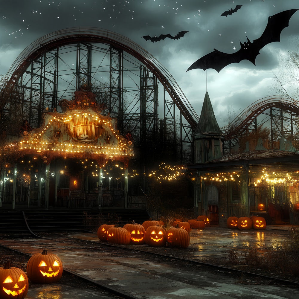 Halloween Photo Backdrops Haunted Lights Carnival Backdrop CSH6-69