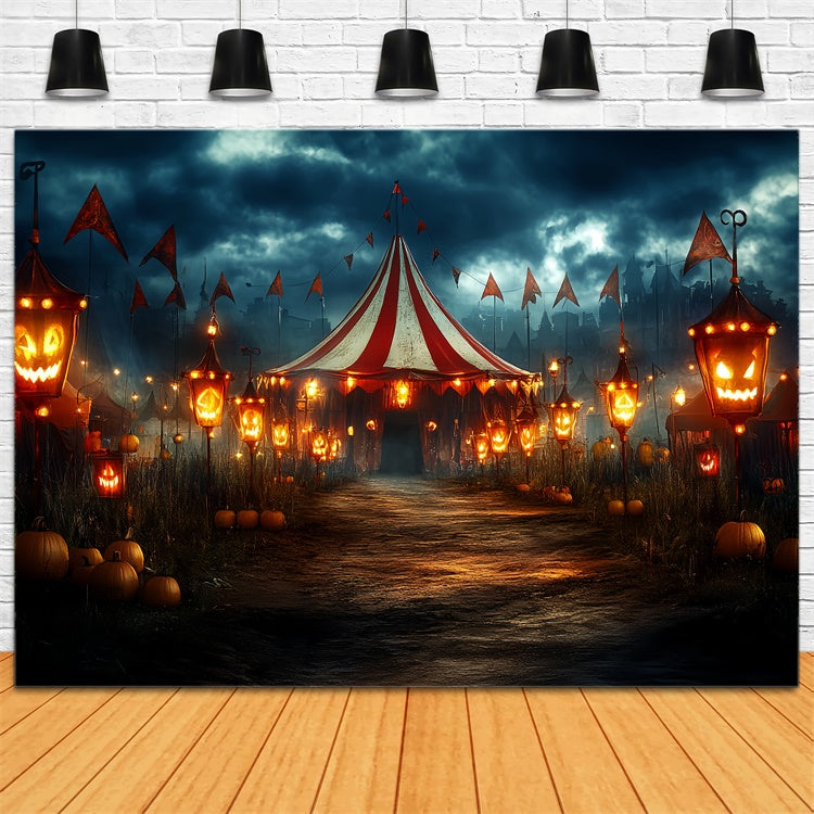 Halloween Picture Backdrop Haunted Circus Lantern Backdrop CSH6-70