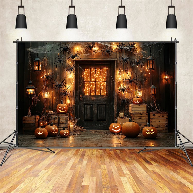 Halloween Backdrop Spooky Porch Lantern Spider Backdrop CSH6-80