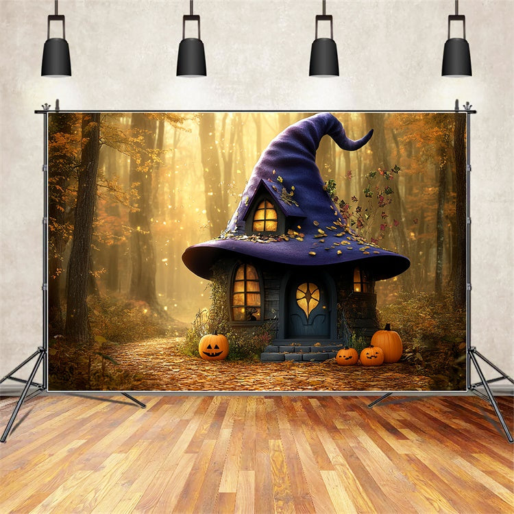 Forest Backdrops Forest Spell Hut Halloween Photo Backdrop CSH6-88