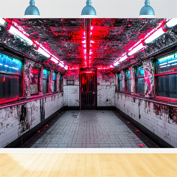 Halloween Photography Backdrops Horror Train Car Backdrop CSH6-93