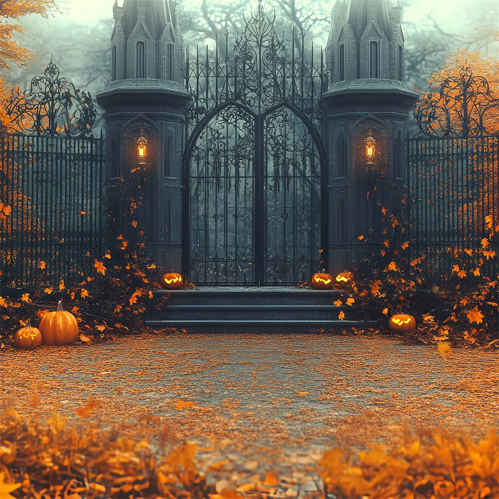 Halloween Backdrop Ideas Enchanted Pumpkin Gate Backdrop CSH6-99