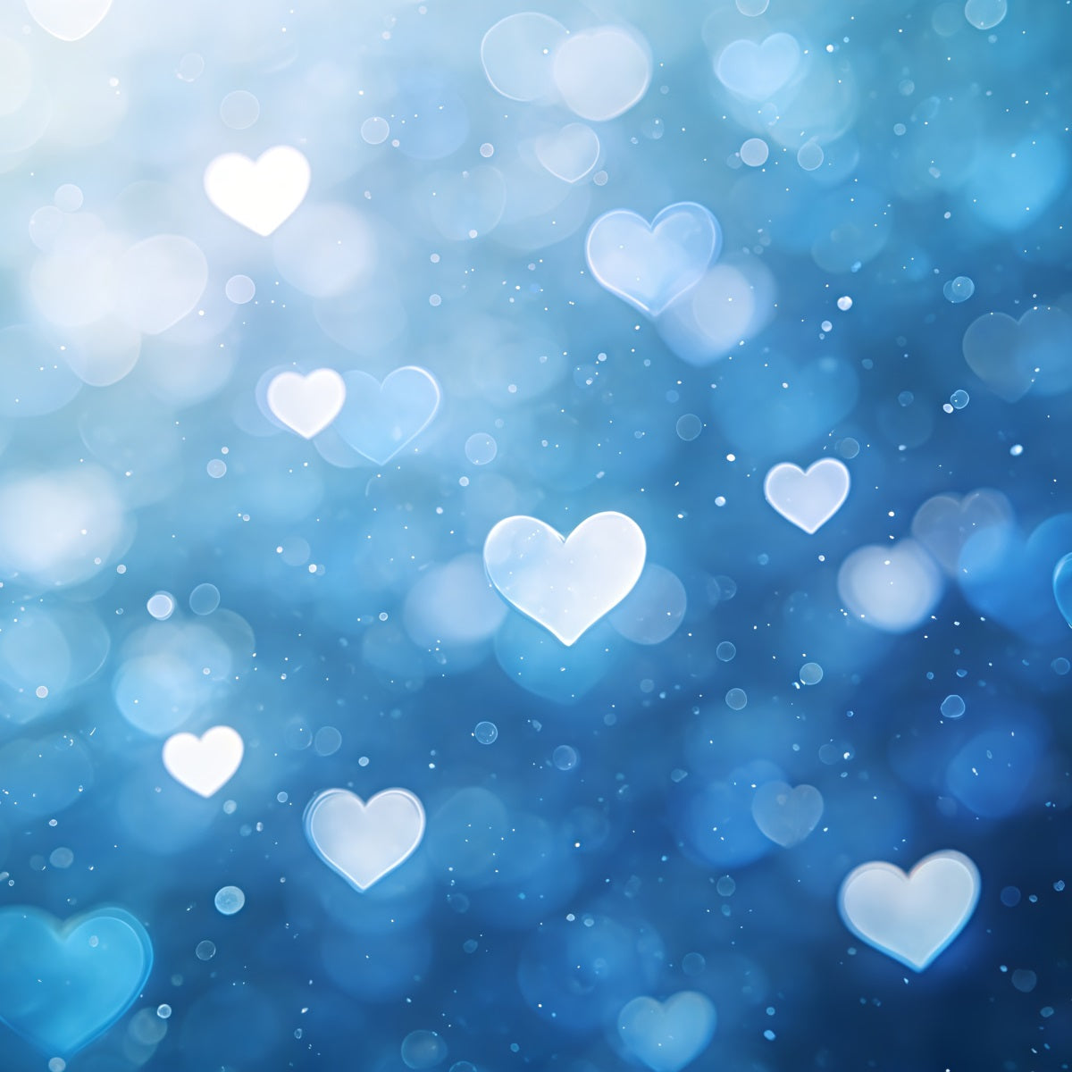 Bokeh Valentine Backdrop Romantic Blue Heart Glow Valentines Backdrop CSH61-104