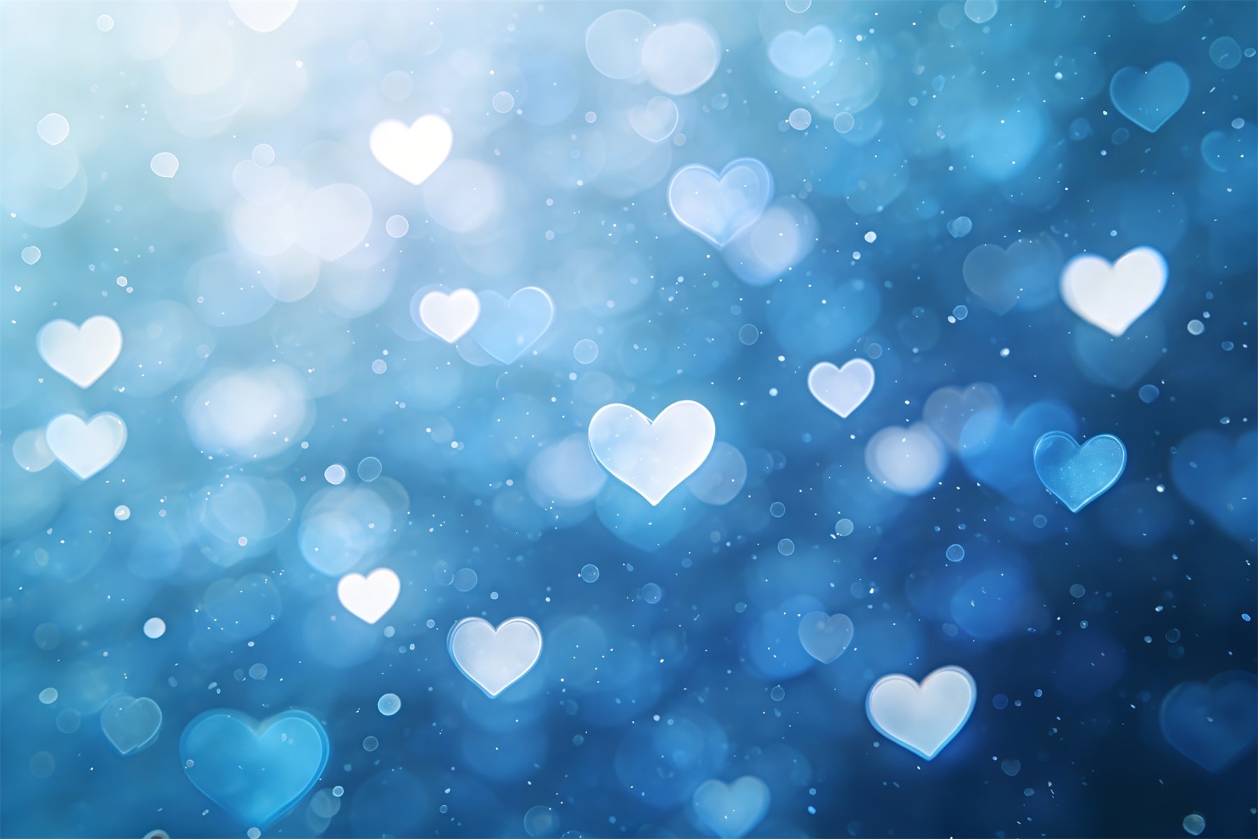 Bokeh Valentine Backdrop Romantic Blue Heart Glow Valentines Backdrop CSH61-104