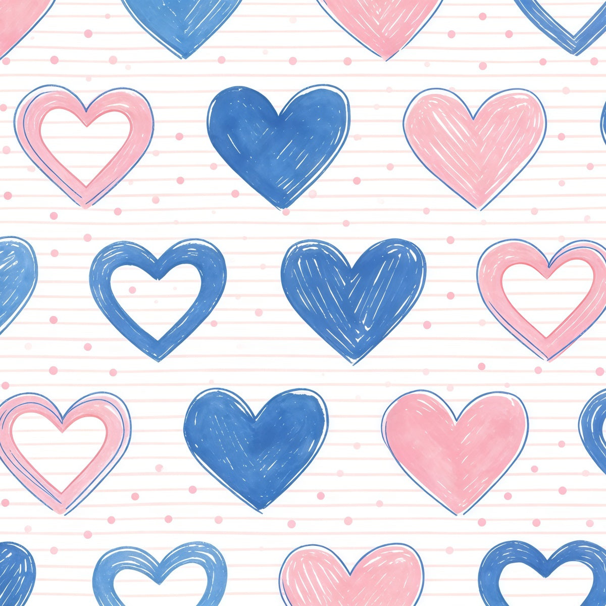 90s Valentine Backdrop Pastel Heart Sketch Pattern Valentine's Backdrop CSH61-107