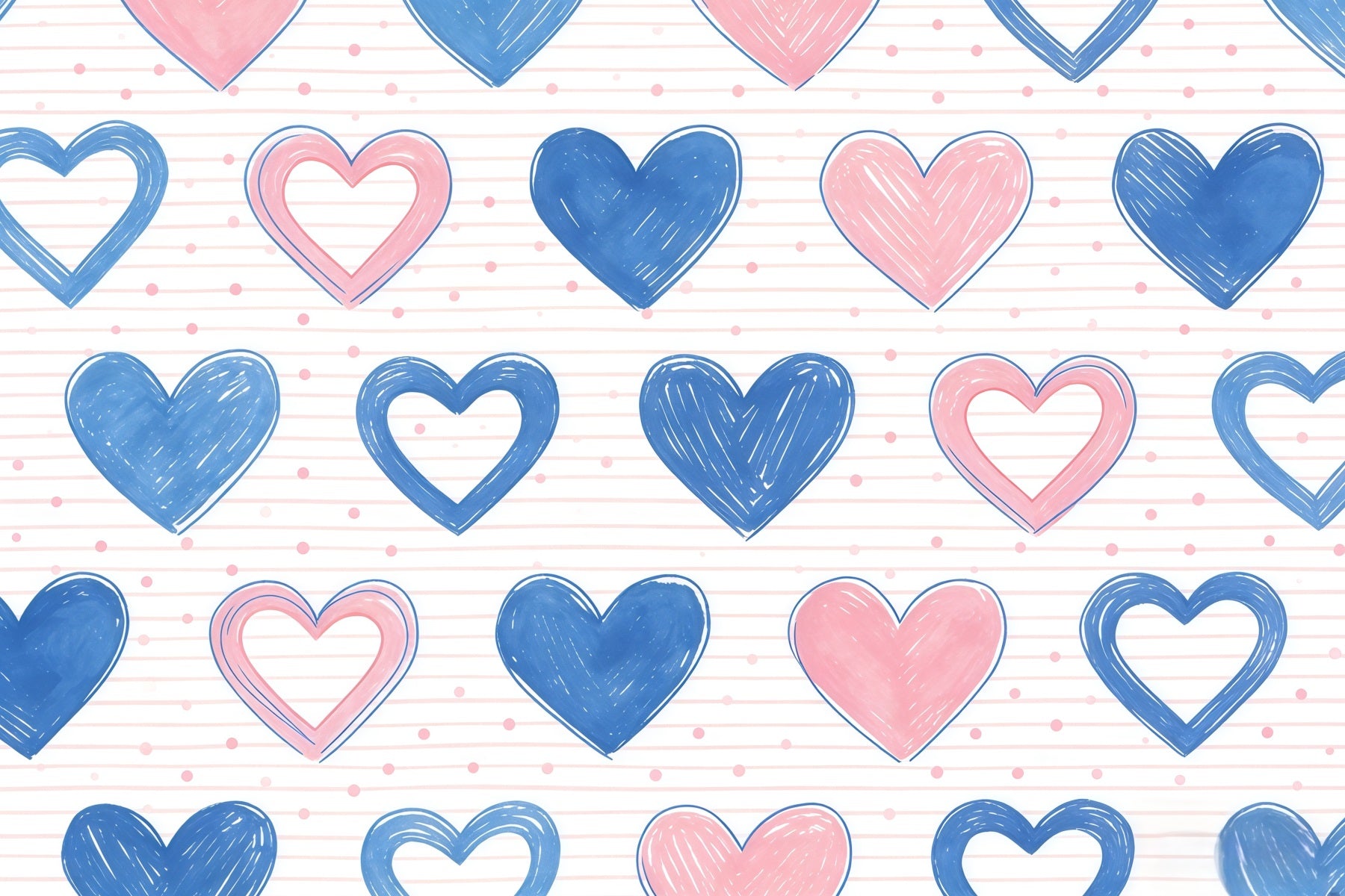 90s Valentine Backdrop Pastel Heart Sketch Pattern Valentine's Backdrop CSH61-107