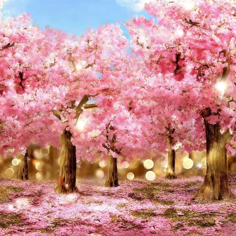 Cherry Blossom Backdrop Ideas Sparkling Pink Blossom Forest Floral Backdrop Photography CSH61-136