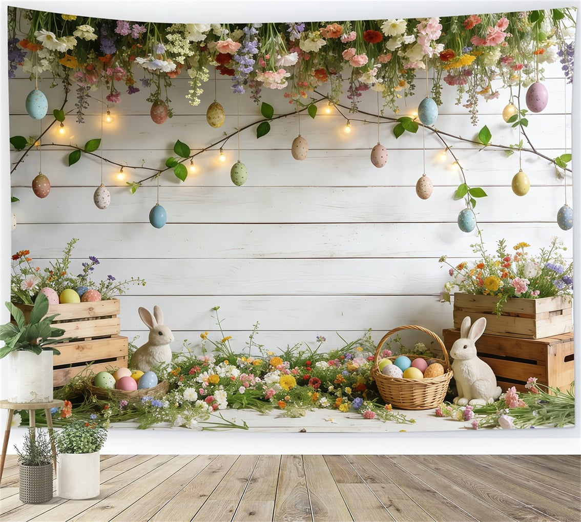 Easter Spring Backdrops Pastel Bunny Egg Garden Photography Spring Backdrops CSH61-144
