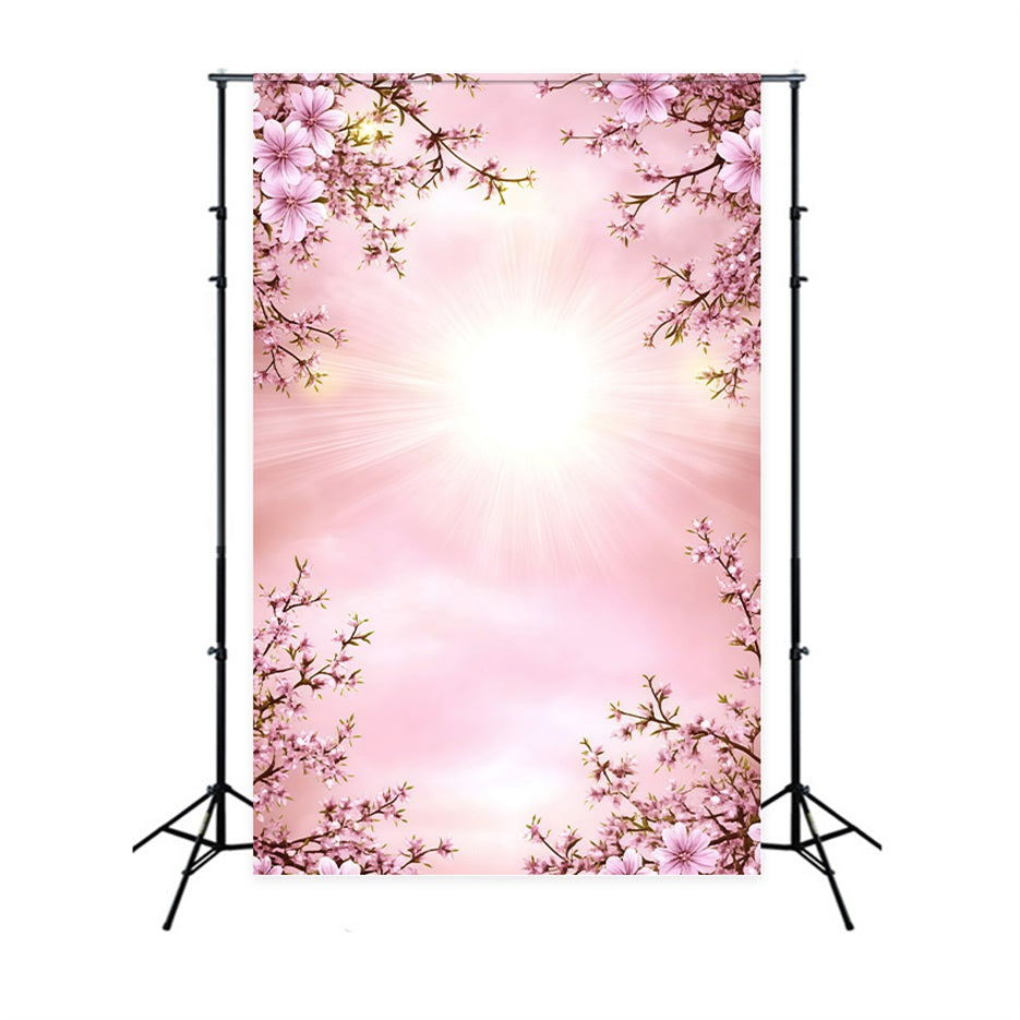 Spring Portrait Backdrops Pink Cherry Blossom Radiance Spring Backdrop For Pictures CSH61-158