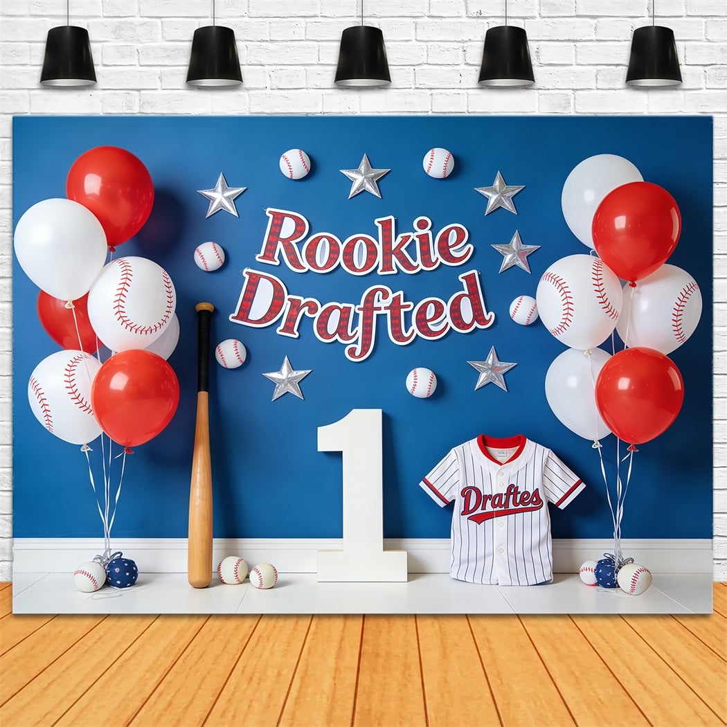 Baseball Photo Backdrop Rookie Drafted Balloon Wall Sports Photo Backdrop CSH61-175