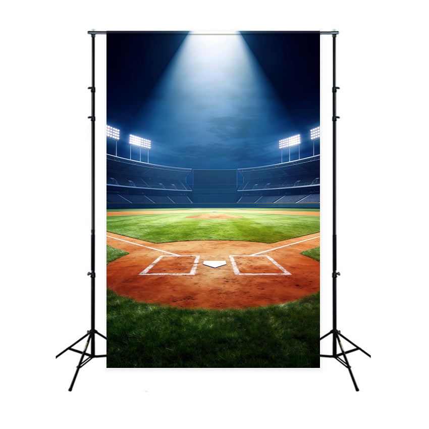 Baseball Photography Backdrop Grand Arena Spotlight Field Sport Backdrop CSH61-178