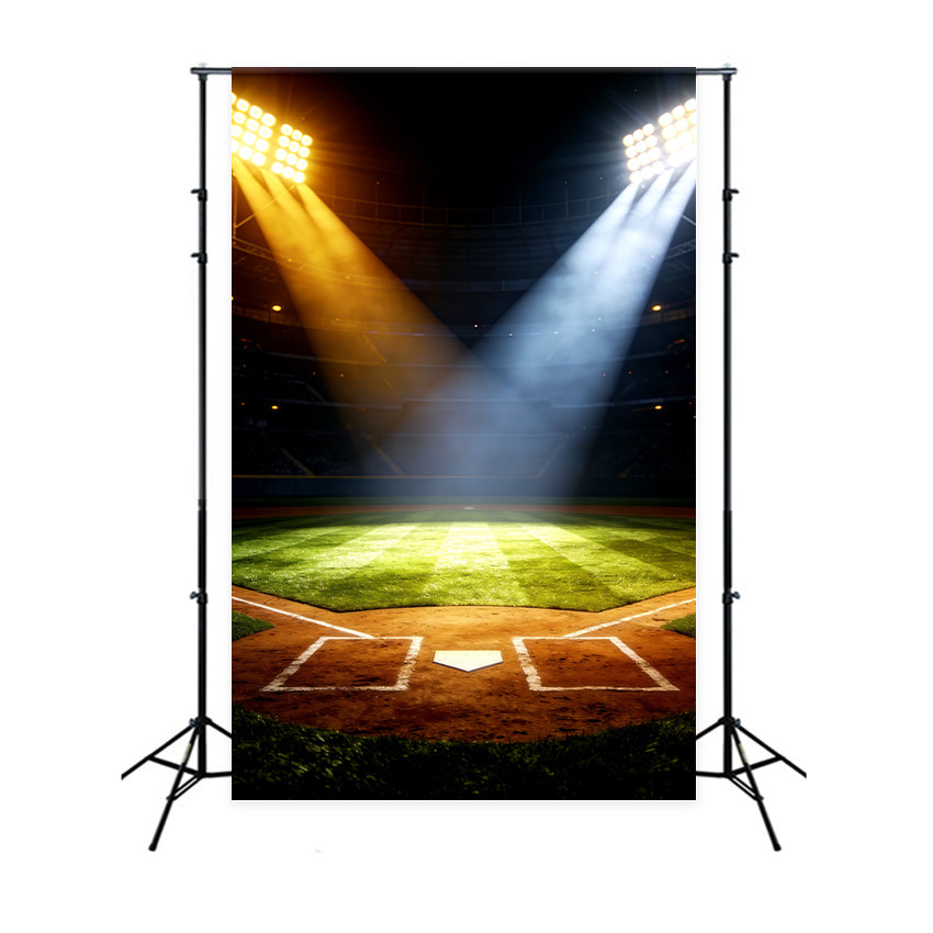 Baseball Backdrop For Pictures Dual Color Stadium Lights Sports Photo Backdrops CSH61-179