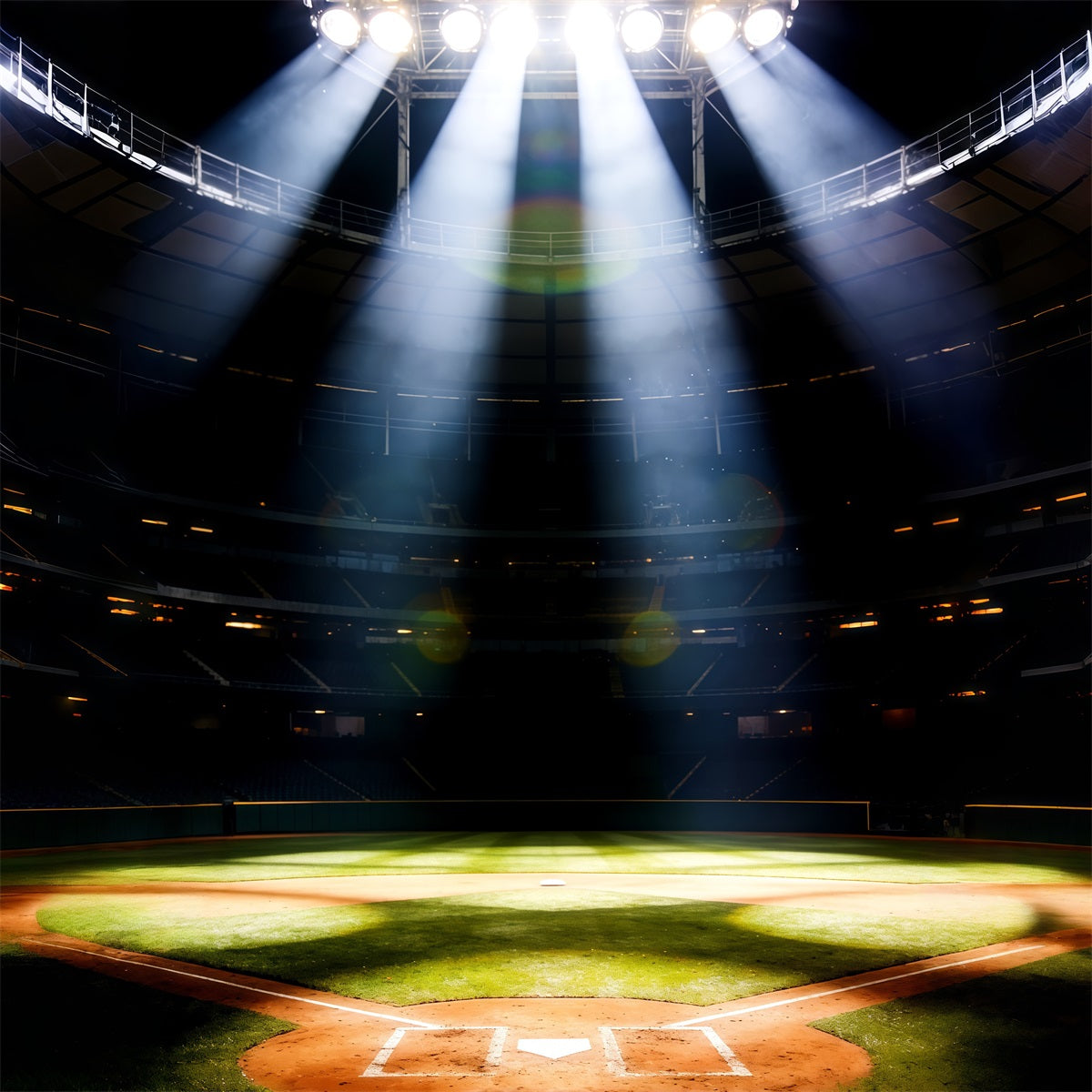 Baseball Field Photo Backdrop Championship Spotlight Tower Sports Photography Backdrop CSH61-180