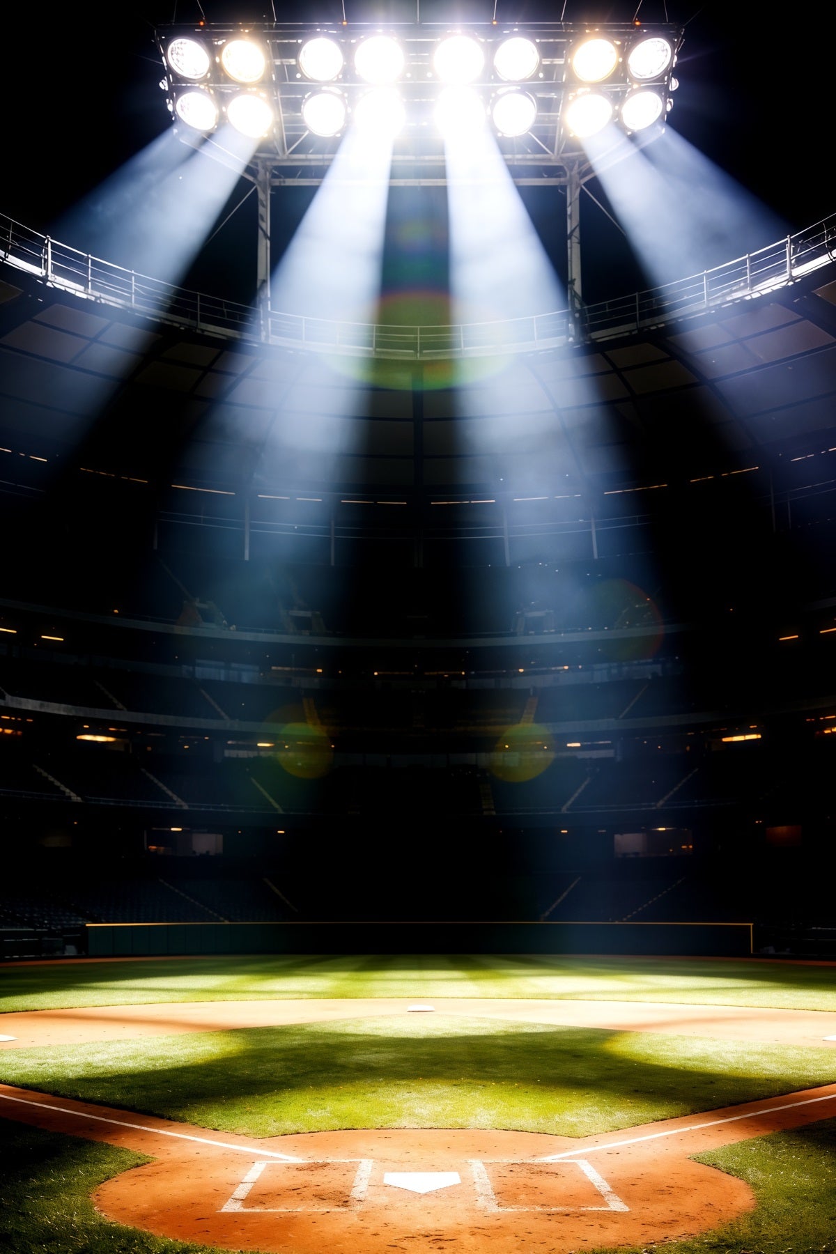 Baseball Field Photo Backdrop Championship Spotlight Tower Sports Photography Backdrop CSH61-180