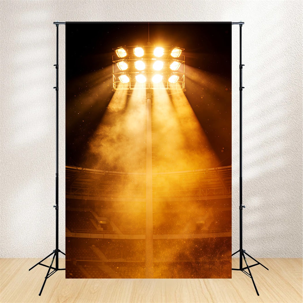Baseball Backdrop Golden Stadium Light Burst Sports Photography Backdrop CSH61-181