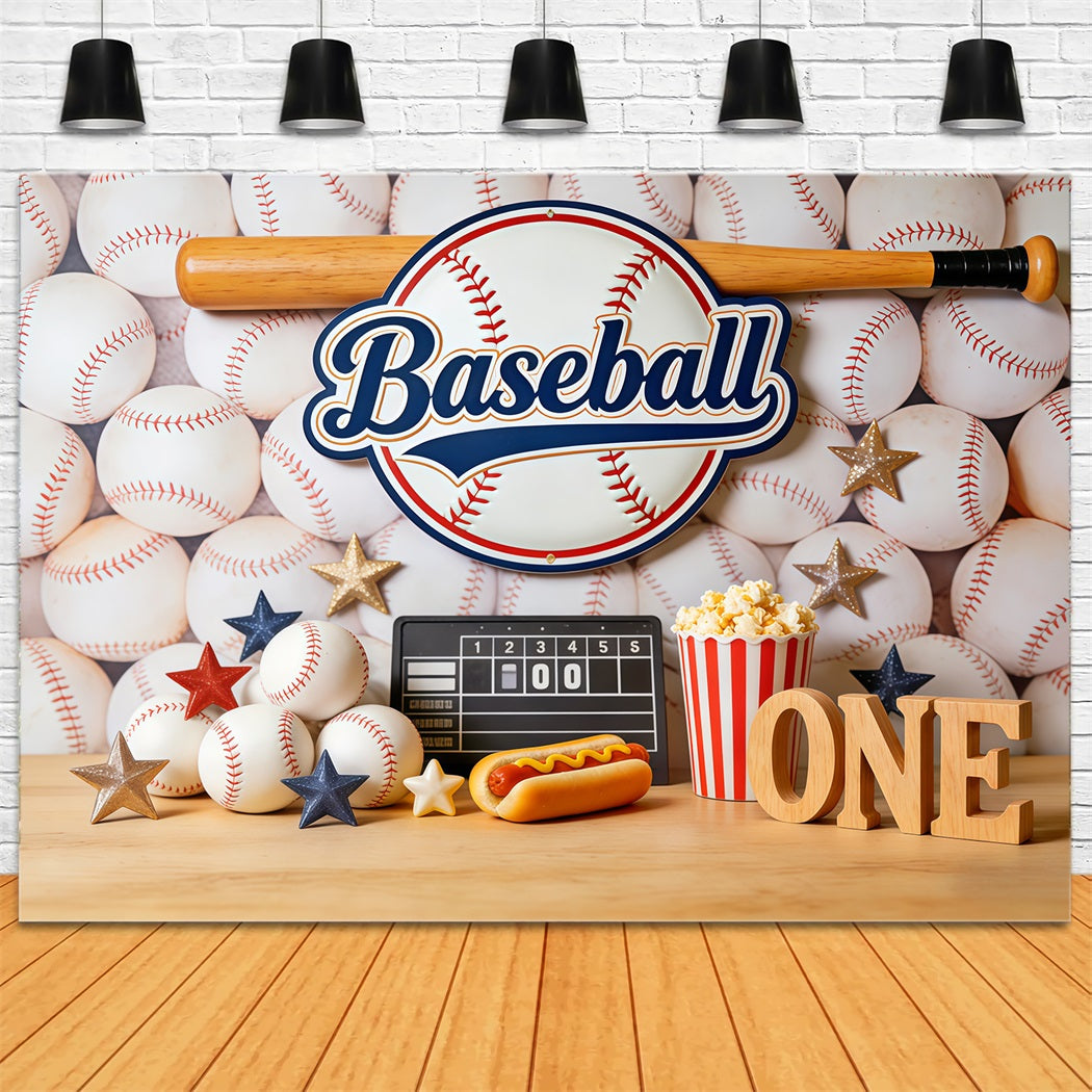 Baseball Photo Backdrop 1st Birthday Party Decor Sports Theme Backdrop CSH61-182