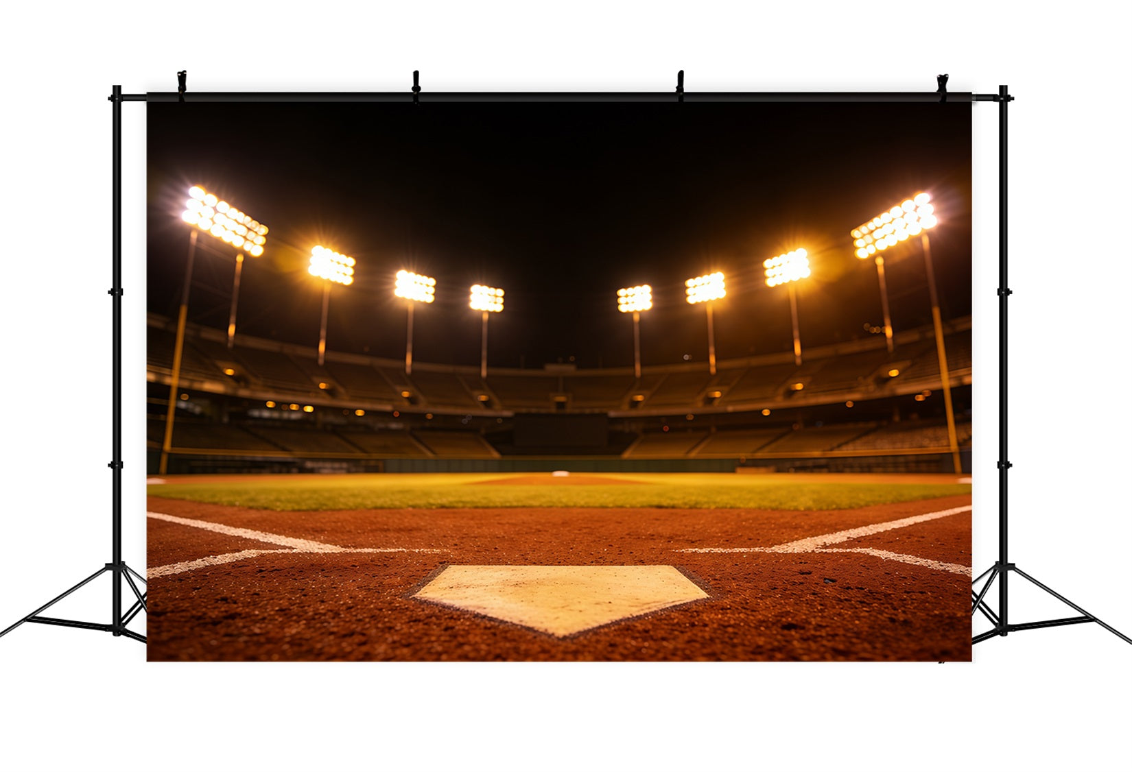 Baseball Stadium Backdrop Golden Night Home Plate Sports Photo Backdrops CSH61-184