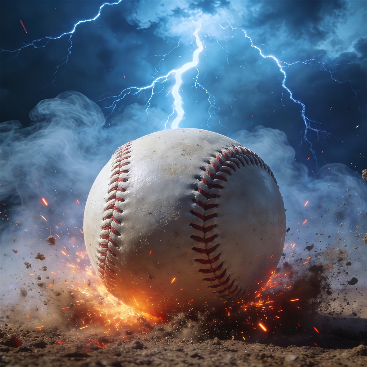 Baseball Backdrop For Pictures Lightning Power Impact Sports Photo Backdrop CSH61-187