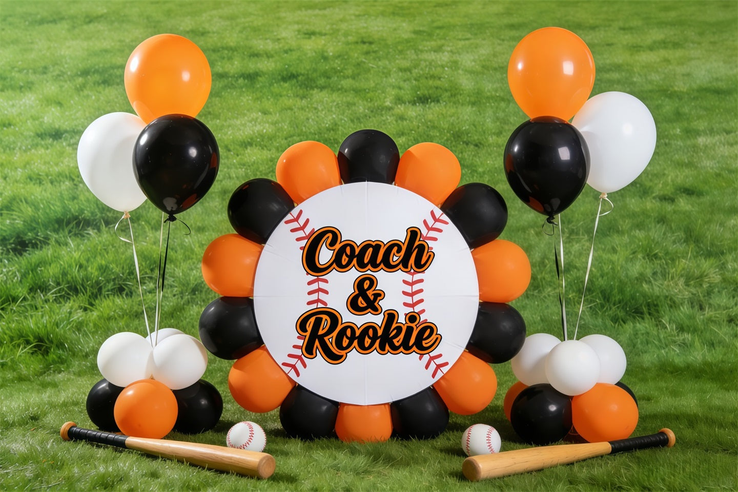 Baseball Backdrops Coach Rookie Balloon Field Sports Photography Backdrops CSH61-190