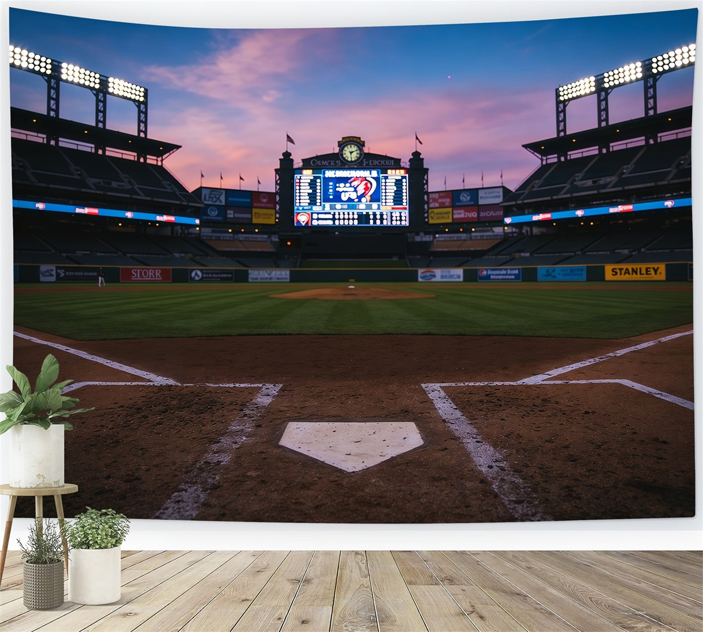 Baseball Backdrops Twilight Stadium Scoreboard Glow Sports Backdrops For Photography CSH61-192