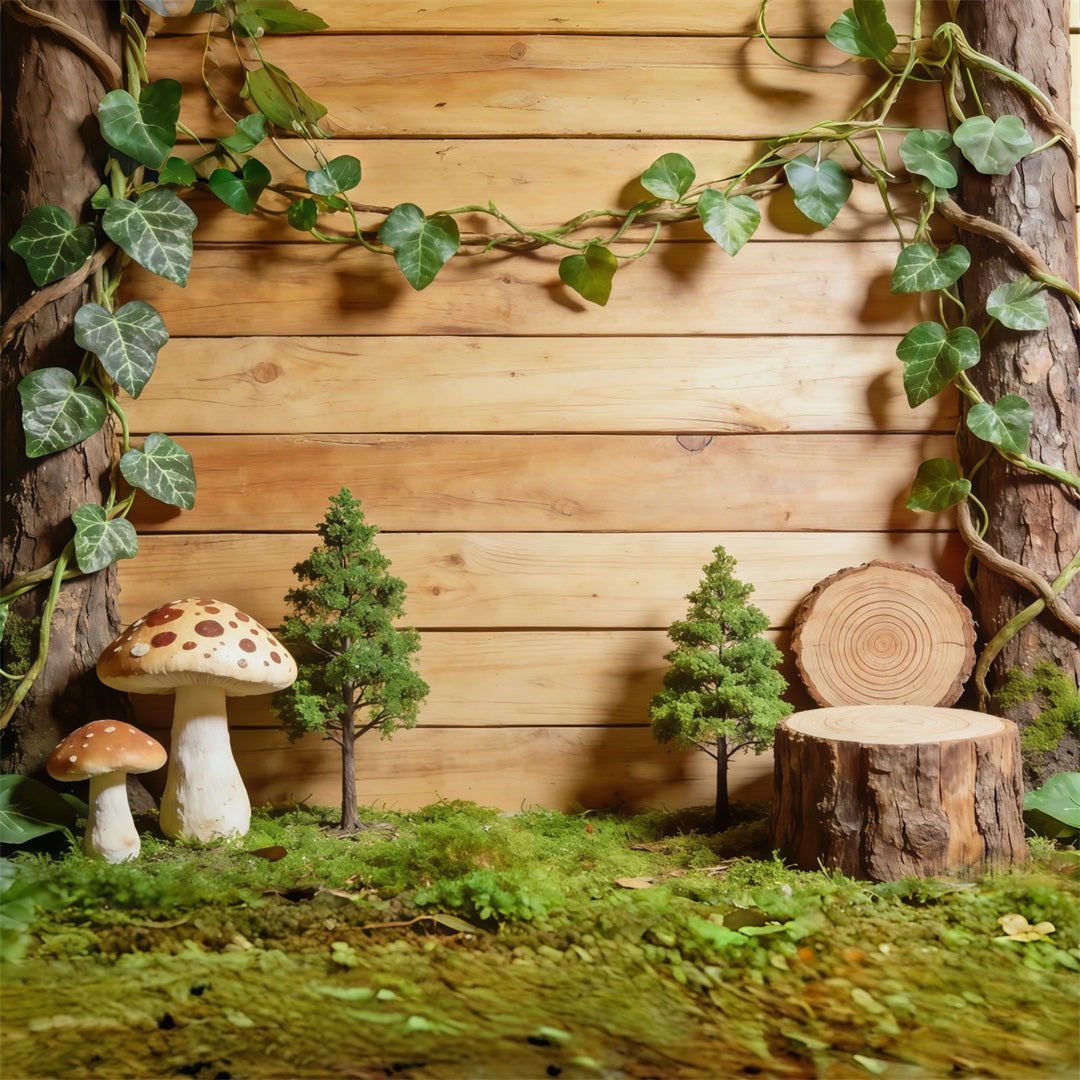 Forest Backdrop Rustic Wood Ivy Display Forest Photo Booth Backdrop CSH61-205