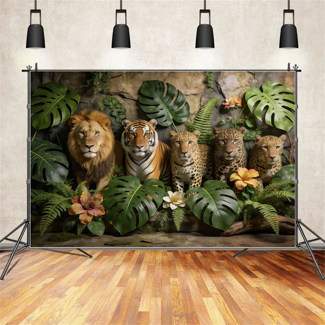 Forest Photo Backdrop Wild Jungle Animal Portrait Wall Rainforest Backdrop CSH61-214
