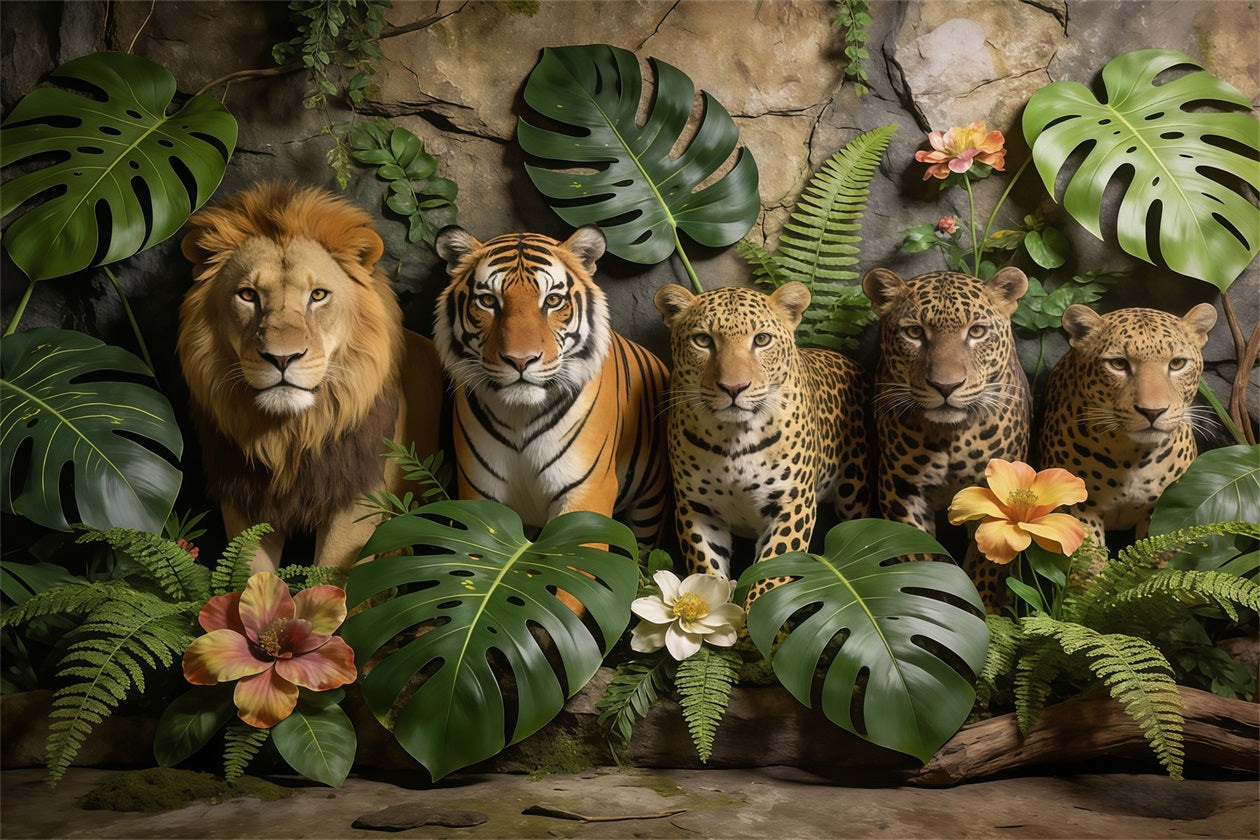 Forest Photo Backdrop Wild Jungle Animal Portrait Wall Rainforest Backdrop CSH61-214